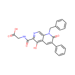 O=C(O)CNC(=O)c1ncc2c(cc(-c3ccccc3)c(=O)n2Cc2ccccc2)c1O ZINC000169710892