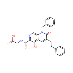 O=C(O)CNC(=O)c1ncc2c(cc(CCc3ccccc3)c(=O)n2Cc2ccccc2)c1O ZINC000169710899