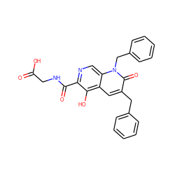 O=C(O)CNC(=O)c1ncc2c(cc(Cc3ccccc3)c(=O)n2Cc2ccccc2)c1O ZINC000169710891