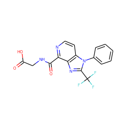 O=C(O)CNC(=O)c1nccc2c1nc(C(F)(F)F)n2-c1ccccc1 ZINC000040949365