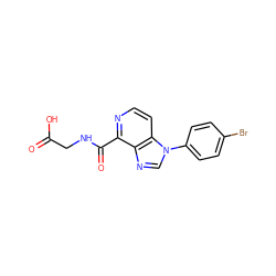 O=C(O)CNC(=O)c1nccc2c1ncn2-c1ccc(Br)cc1 ZINC000040949361