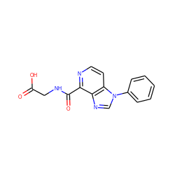 O=C(O)CNC(=O)c1nccc2c1ncn2-c1ccccc1 ZINC000040423443