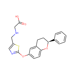 O=C(O)CNCc1cnc(Oc2ccc3c(c2)CC[C@@H](c2ccccc2)O3)s1 ZINC000145474848