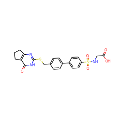 O=C(O)CNS(=O)(=O)c1ccc(-c2ccc(CSc3nc4c(c(=O)[nH]3)CCC4)cc2)cc1 ZINC001772648547