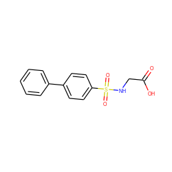 O=C(O)CNS(=O)(=O)c1ccc(-c2ccccc2)cc1 ZINC000000470145