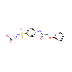 O=C(O)CNS(=O)(=O)c1ccc(NC(=O)COc2ccccc2)cc1 ZINC000013393858