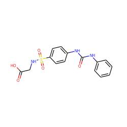 O=C(O)CNS(=O)(=O)c1ccc(NC(=O)Nc2ccccc2)cc1 ZINC000001616760