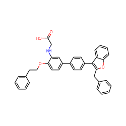 O=C(O)CNc1cc(-c2ccc(-c3c(Cc4ccccc4)oc4ccccc34)cc2)ccc1OCCc1ccccc1 ZINC000053084463