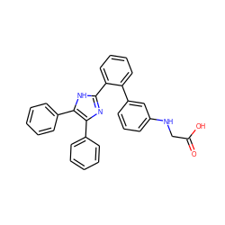 O=C(O)CNc1cccc(-c2ccccc2-c2nc(-c3ccccc3)c(-c3ccccc3)[nH]2)c1 ZINC000000589548