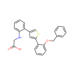 O=C(O)CNc1ccccc1-c1csc(-c2ccccc2OCc2ccccc2)c1 ZINC000013554045