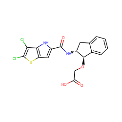 O=C(O)CO[C@@H]1c2ccccc2C[C@H]1NC(=O)c1cc2sc(Cl)c(Cl)c2[nH]1 ZINC000049110630