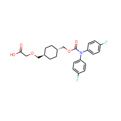 O=C(O)COC[C@H]1CC[C@H](COC(=O)N(c2ccc(F)cc2)c2ccc(F)cc2)CC1 ZINC001772649130