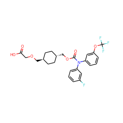 O=C(O)COC[C@H]1CC[C@H](COC(=O)N(c2cccc(F)c2)c2cccc(OC(F)(F)F)c2)CC1 ZINC001772603786