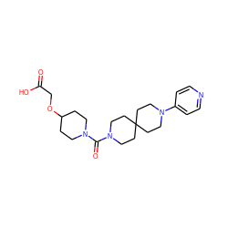 O=C(O)COC1CCN(C(=O)N2CCC3(CC2)CCN(c2ccncc2)CC3)CC1 ZINC000028757270