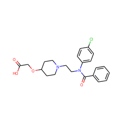 O=C(O)COC1CCN(CCN(C(=O)c2ccccc2)c2ccc(Cl)cc2)CC1 ZINC000653711592