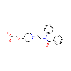 O=C(O)COC1CCN(CCN(C(=O)c2ccccc2)c2ccccc2)CC1 ZINC000653714967