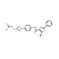 O=C(O)COC1CN(c2ccc(NC(=O)c3nc(-c4ccccc4)oc3C(F)(F)F)cn2)C1 ZINC000071319132