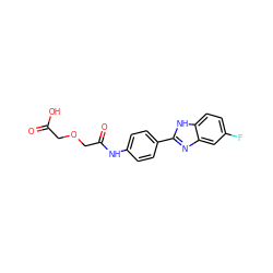 O=C(O)COCC(=O)Nc1ccc(-c2nc3cc(F)ccc3[nH]2)cc1 ZINC000299819986