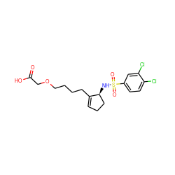 O=C(O)COCCCCC1=CCC[C@@H]1NS(=O)(=O)c1ccc(Cl)c(Cl)c1 ZINC000028230573