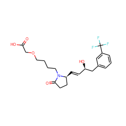 O=C(O)COCCCCN1C(=O)CC[C@@H]1/C=C/[C@@H](O)Cc1cccc(C(F)(F)F)c1 ZINC000003990876