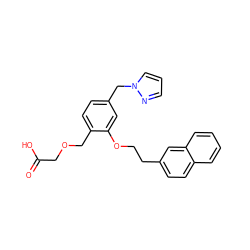 O=C(O)COCc1ccc(Cn2cccn2)cc1OCCc1ccc2ccccc2c1 ZINC000045353166