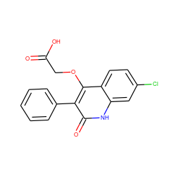 O=C(O)COc1c(-c2ccccc2)c(=O)[nH]c2cc(Cl)ccc12 ZINC000000016588