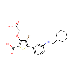 O=C(O)COc1c(C(=O)O)sc(-c2cccc(NCC3CCCCC3)c2)c1Br ZINC000028711534