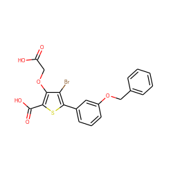 O=C(O)COc1c(C(=O)O)sc(-c2cccc(OCc3ccccc3)c2)c1Br ZINC000028711533