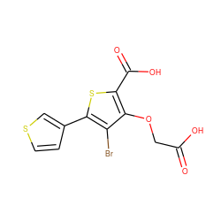 O=C(O)COc1c(C(=O)O)sc(-c2ccsc2)c1Br ZINC000014955081