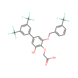O=C(O)COc1c(O)cc(-c2cc(C(F)(F)F)cc(C(F)(F)F)c2)cc1OCc1cccc(C(F)(F)F)c1 ZINC000042875737