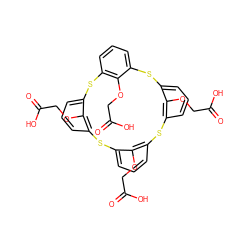 O=C(O)COc1c2cccc1sc1cccc(sc3cccc(sc4cccc(s2)c4OCC(=O)O)c3OCC(=O)O)c1OCC(=O)O ZINC000095537355