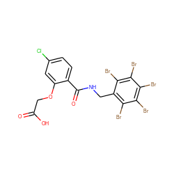 O=C(O)COc1cc(Cl)ccc1C(=O)NCc1c(Br)c(Br)c(Br)c(Br)c1Br ZINC000584905552