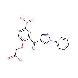 O=C(O)COc1ccc([N+](=O)[O-])cc1C(=O)c1cnn(-c2ccccc2)c1 ZINC000036127035