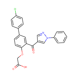 O=C(O)COc1ccc(-c2ccc(Cl)cc2)cc1C(=O)c1cnn(-c2ccccc2)c1 ZINC000036127029