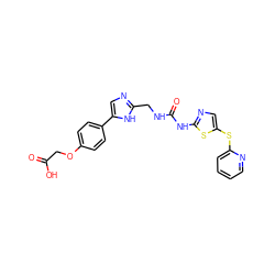 O=C(O)COc1ccc(-c2cnc(CNC(=O)Nc3ncc(Sc4ccccn4)s3)[nH]2)cc1 ZINC000024952251