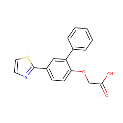 O=C(O)COc1ccc(-c2nccs2)cc1-c1ccccc1 ZINC000071340339