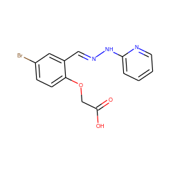 O=C(O)COc1ccc(Br)cc1/C=N/Nc1ccccn1 ZINC000004982579