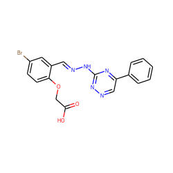 O=C(O)COc1ccc(Br)cc1/C=N/Nc1nncc(-c2ccccc2)n1 ZINC000022023403