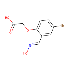 O=C(O)COc1ccc(Br)cc1/C=N/O ZINC000020166683