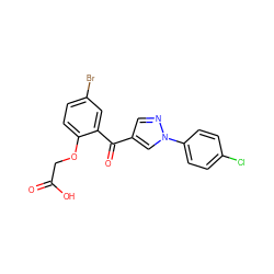 O=C(O)COc1ccc(Br)cc1C(=O)c1cnn(-c2ccc(Cl)cc2)c1 ZINC000036127033