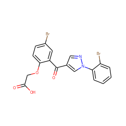 O=C(O)COc1ccc(Br)cc1C(=O)c1cnn(-c2ccccc2Br)c1 ZINC000036127021