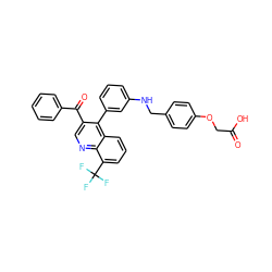 O=C(O)COc1ccc(CNc2cccc(-c3c(C(=O)c4ccccc4)cnc4c(C(F)(F)F)cccc34)c2)cc1 ZINC000014972560