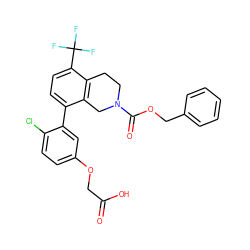 O=C(O)COc1ccc(Cl)c(-c2ccc(C(F)(F)F)c3c2CN(C(=O)OCc2ccccc2)CC3)c1 ZINC000144230324