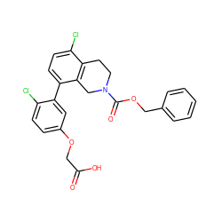 O=C(O)COc1ccc(Cl)c(-c2ccc(Cl)c3c2CN(C(=O)OCc2ccccc2)CC3)c1 ZINC000144170128