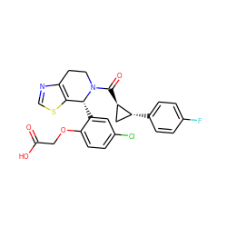 O=C(O)COc1ccc(Cl)cc1[C@@H]1c2scnc2CCN1C(=O)[C@@H]1C[C@H]1c1ccc(F)cc1 ZINC000206861707