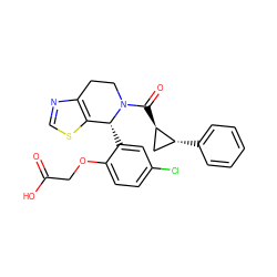 O=C(O)COc1ccc(Cl)cc1[C@@H]1c2scnc2CCN1C(=O)[C@@H]1C[C@H]1c1ccccc1 ZINC000206861545