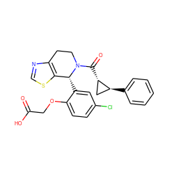 O=C(O)COc1ccc(Cl)cc1[C@@H]1c2scnc2CCN1C(=O)[C@H]1C[C@@H]1c1ccccc1 ZINC000206861580