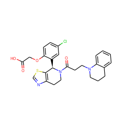 O=C(O)COc1ccc(Cl)cc1[C@@H]1c2scnc2CCN1C(=O)CCN1CCCc2ccccc21 ZINC001772632347