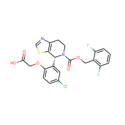 O=C(O)COc1ccc(Cl)cc1[C@@H]1c2scnc2CCN1C(=O)OCc1c(F)cccc1F ZINC000206793824