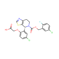 O=C(O)COc1ccc(Cl)cc1[C@@H]1c2scnc2CCN1C(=O)OCc1cc(Cl)ccc1F ZINC000206804596